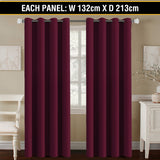 2X Blockout Curtains Blackout Window Curtain Draperies Pair Eyelet for Bedroom