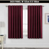 Blockout Rod Pocket Curtains Pair Blackout Thick Curtains for Bedroom Livingroom