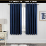 Blockout Rod Pocket Curtains Pair Blackout Thick Curtains for Bedroom Livingroom