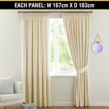 Blockout Curtains Bedroom Blackout Curtains Pencil Pleat Thermal Insulated Pair