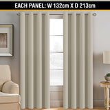 2X Blockout Curtains Blackout Window Curtain Draperies Pair Eyelet for Bedroom