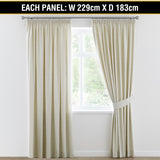 2x Blockout Curtains Blackout Curtain Pair Pencil Pleat Draperies with Tie Backs