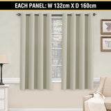 2X Blockout Curtains Blackout Window Curtain Draperies Pair Eyelet for Bedroom