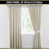 2x Blockout Curtains Blackout Curtain Pair Pencil Pleat Draperies with Tie Backs