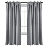 Blockout Rod Pocket Curtains Pair Blackout Thick Curtains for Bedroom Livingroom