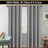 2X Blockout Curtains Blackout Window Curtain Draperies Pair Eyelet for Bedroom