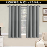 2X Blockout Curtains Blackout Window Curtain Draperies Pair Eyelet for Bedroom