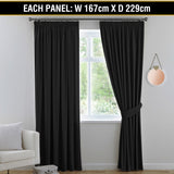 Blockout Curtains Bedroom Blackout Curtains Pencil Pleat Thermal Insulated Pair