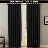 Blockout Rod Pocket Curtains Pair Blackout Thick Curtains for Bedroom Livingroom