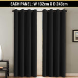 2X Blockout Curtains Blackout Window Curtain Draperies Pair Eyelet for Bedroom