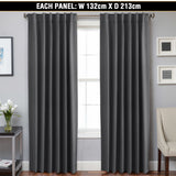 Blockout Rod Pocket Curtains Pair Blackout Thick Curtains for Bedroom Livingroom