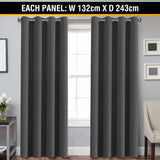 2X Blockout Curtains Blackout Window Curtain Draperies Pair Eyelet for Bedroom