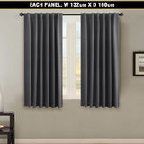 Blockout Rod Pocket Curtains Pair Blackout Thick Curtains for Bedroom Livingroom