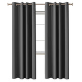 2 x Blockout Curtains Blackout Bedroom Curtain Draperies Eyelet ,Dark Grey