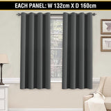 2X Blockout Curtains Blackout Window Curtain Draperies Pair Eyelet for Bedroom