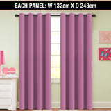 2X Blockout Curtains Blackout Window Curtain Draperies Pair Eyelet for Bedroom