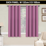 2X Blockout Curtains Blackout Window Curtain Draperies Pair Eyelet for Bedroom