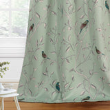 Blockout Curtains Living Room Birds Pattern Country Curtains Thermal Heavy Soft