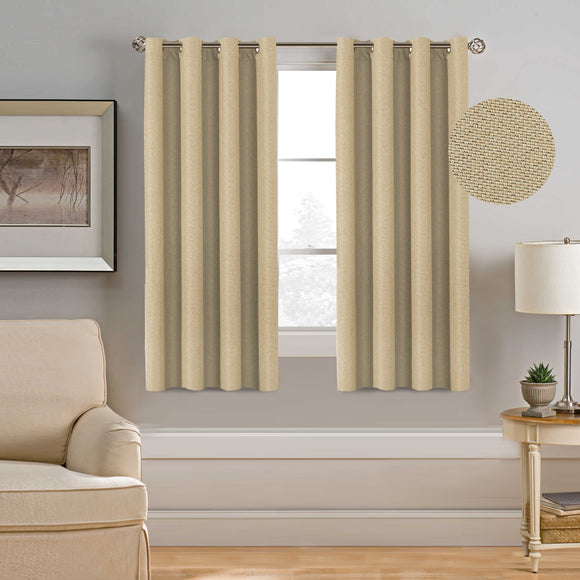 Home Decor Thermal Insulated Solid Linen Curtain Panel, set of 1 panel