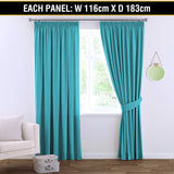 Blockout Curtains Bedroom Blackout Curtains Pencil Pleat Thermal Insulated Pair