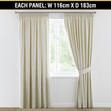 2x Blockout Curtains Blackout Curtain Pair Pencil Pleat Draperies with Tie Backs