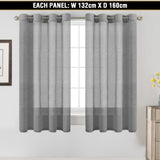 2x Linen Sheer Curtains Living Room Curtains Pair Eyelet Privacy Linen Draperies