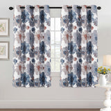 2x Blockout Floral Curtains Eyelet Blackout Curtain Draperies for Living Bedroom