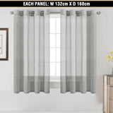 2x Linen Sheer Curtains Living Room Curtains Pair Eyelet Privacy Linen Draperies