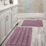 Extra Thick Soft Striped Shaggy Chenille Bath Rugs Mats for Bathroom and Kitchen