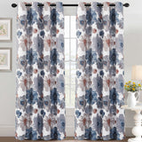 2x Blockout Floral Curtains Eyelet Blackout Curtain Draperies for Living Bedroom