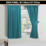 2x Blockout Curtains Blackout Curtain Pair Pencil Pleat Draperies with Tie Backs