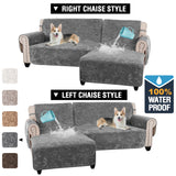 100% Waterproof L-Shaped Sofa Slipover Velvet Left/ Right Chaise Lounge Cover