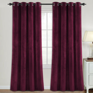 2x Luxury Velvet Blockout Curtains Thick Soft Window Curtain Draperies 1 Pair